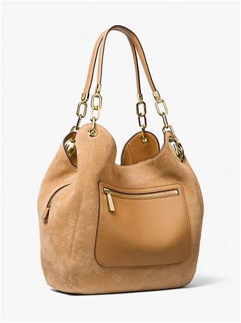 michael kors lillian handbag|Lillie Large Suede Shoulder Bag .